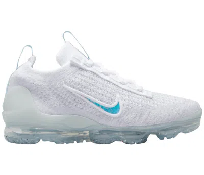 Pre-owned Nike Air Vapormax 2021 Fk Mismatched Swoosh Sneakers In Summit In White/aura/summit White
