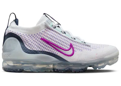 Pre-owned Nike Air Vapormax 2021 Fk Sneakers In White/midnight Navy Blue/violet Frost