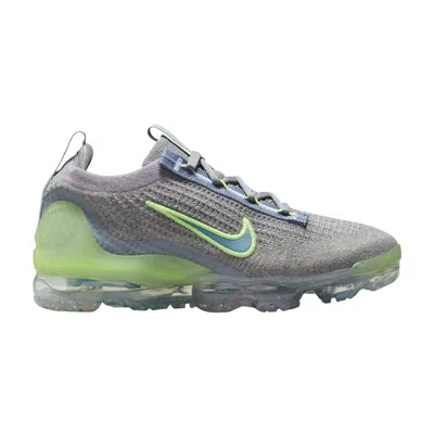 Pre-owned Nike Air Vapormax 2021 Flyknit Gs 'grey Light Liquid Lime' | Kid's Size 7