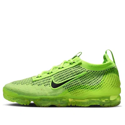 Nike Air Vapormax 2021 Flyknit Next Nature 'volt Black' In Green