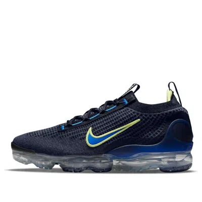 Nike Air Vapormax 2021 Flyknit 'obsidian Light Lemon Twist' In Blue