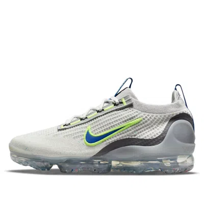 Nike Air Vapormax 2021 Flyknit 'white Volt Hyper Royal' In Multi