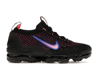 Pre-owned Nike Air Vapormax 2021 Flyknit (women's) Sneakers In Black/hyper Pink/racer Blue