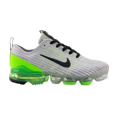 Pre-owned Nike Air Vapormax Flyknit 3 Gs 'vast Grey Electric Green' | Kid's Size 4 In Gray