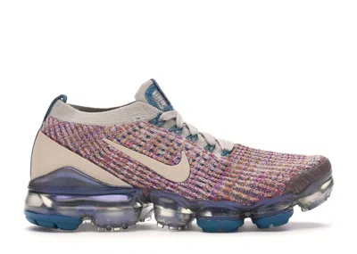 Pre-owned Nike Air Vapormax Flyknit 3 (women's) Sneakers In Desert Sand/vivid Purple/green Abyss