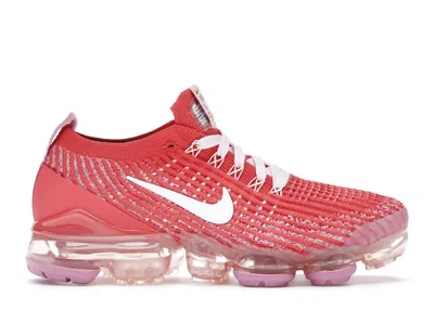 Pre-owned Nike Air Vapormax Flyknit 3 (women's) Sneakers In Track Red/pink Foam/magic Flamingo In Multi