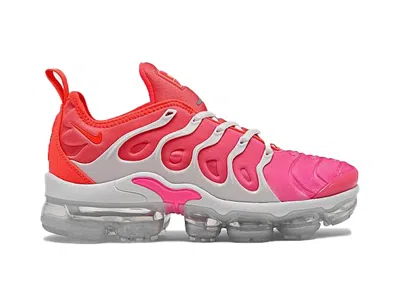 Pre-owned Nike Air Vapormax Plus (women's) Sneakers In Platinum Tint/pink Blast/flash Crimson