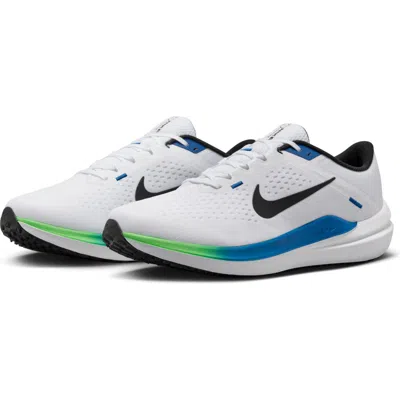 Nike Air Winflo 10 Running Shoe In White/black/star Blue