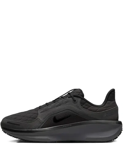 Nike Air Winflo 11 Quilted-panel Sneakers In Black