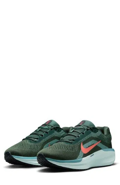 Nike Air Winflo 11 Running Shoe In Green/ember/denim Turquoise