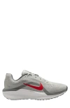 Nike Air Winflo 11 Running Shoe In Photon Dust/ Fire Red/ Grey