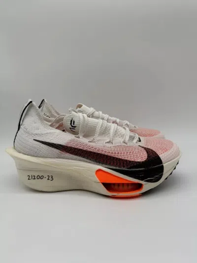 Pre-owned Nike Air Zoom Alphafly Next% 3 Prototype Fd8357-100 Women's Sz 7.5 No Lid In White/black/phantom/total Orange