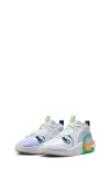 Nike Kids' Air Zoom Crossover 2 Basketball Shoe In White/ Purple/ Green/ Orange