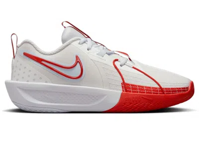 Pre-owned Nike Air Zoom Gt Cut 3 White Picante Red Sneakers In Summit White/football Grey/metallic Silver In Multi