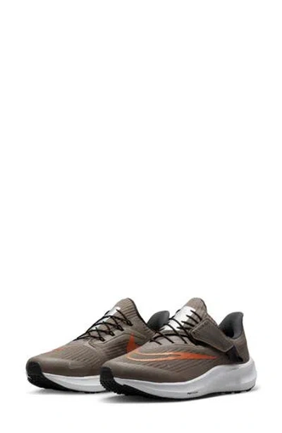 Nike Air Zoom Pegasus 30 Flyease On/off Road Running Shoe In Grey/metallic Copper/grey