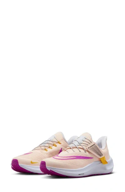 Nike Air Zoom Pegasus 39 Flyease Running Shoe In Guava Ice/ Purple/ Sulfur