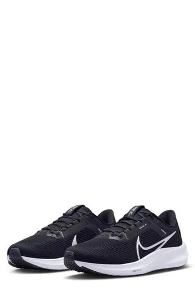 Nike Air Zoom Pegasus 40 Running Shoe In Black/white/iron Grey