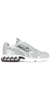 Nike Silver Air Zoom Spiridon Cage 2 Sneakers In Light Smoke Grey & Metallic Silver