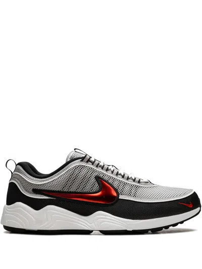 Nike Air Zoom Spiridon Og Sneakers In Metallic Silver/sport Red-black-white