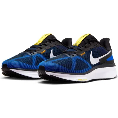 Nike Air Zoom Structure 25 Running Shoe In Black/white/blue