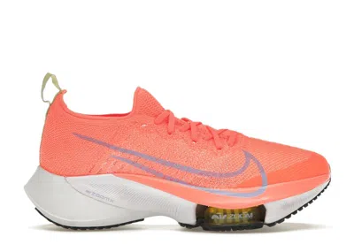 Pre-owned Nike Air Zoom Tempo Next% Flyknit (women's) Sneakers In Bright Mango/white/purple Pulse