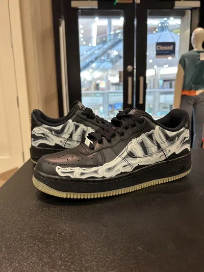 Pre-owned Nike Airforce 1 ‘black Skeleton Halloween' Shoes