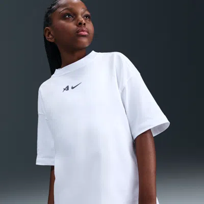 Nike A'ja Wilson Big Kids' (girls') Oversized T-shirt In White