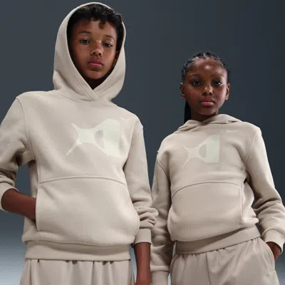 Nike A'ja Wilson Club Fleece Big Kids' Hoodie In Gray