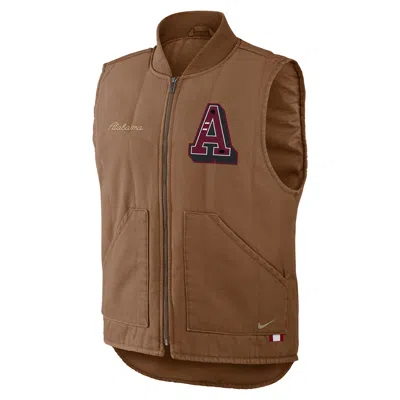 Nike Alabama Academic  Men's College Padded Full-zip Vest In Brown
