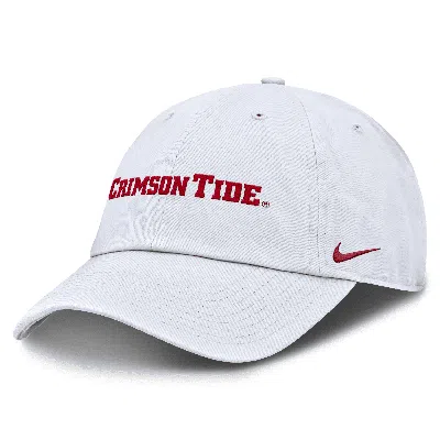 Nike Alabama Crimson Tide Core Club Mascot Wordmark  Men's College Adjustable Hat In White
