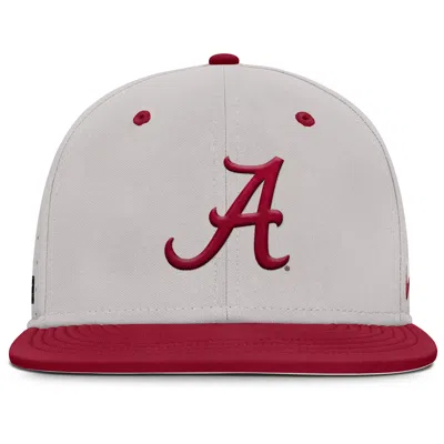 Nike Alabama Crimson Tide Dugout True Menâs  Men's Dri-fit College Fitted Hat In Gray
