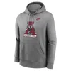 Nike Alabama Crimson Tide Legacy Club Primary Logo  Men's College Pullover Hoodie In Grey