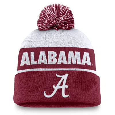 Nike Alabama Crimson Tide Primetime Peak  Unisex College Cuffed Pom Beanie In Red