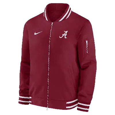 Nike Alabama Crimson Tide Sideline  Men's College Full-zip Bomber Jacket In Red