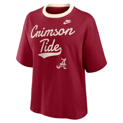 Nike Alabama Legacy Fight Song Boxy  Women's College T-shirt In Burgundy