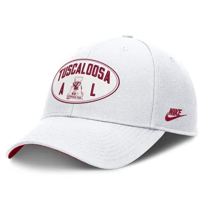 Nike Alabama Legacy Letter & Location Rise  Unisex Dri-fit College A-frame Adjustable Hat In White
