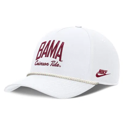 Nike Alabama Legacy Letter Rise  Unisex Dri-fit College A-frame Adjustable Hat In White