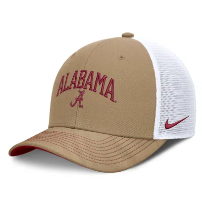 Nike Alabama Primetime Arched  Unisex Dri-fit College Trucker Adjustable Hat In Brown