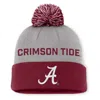 Nike Men's Gray/crimson Alabama Crimson Tide Primetime Peak Cuffed With Pom Knit Hat In Red