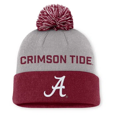 NIKE ALABAMA PRIMETIME PEAK  MEN'S COLLEGE CUFFED POM BEANIE,1015911758