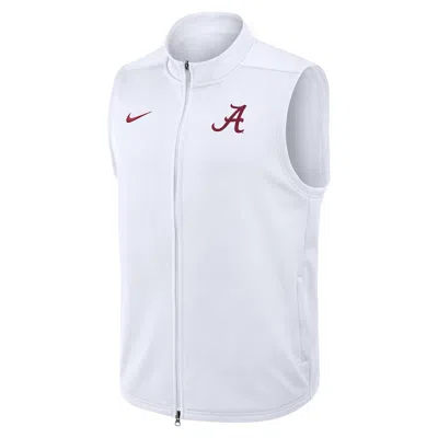 Nike Alabama Primetime Victory  Men's Therma-fit College Full-zip Vest In White