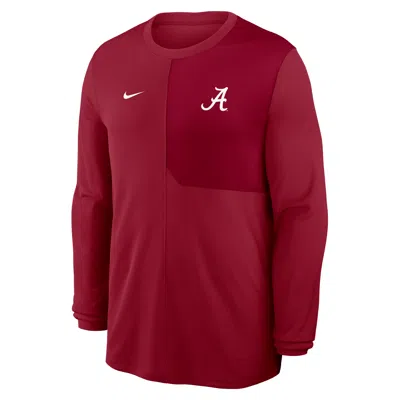 Nike Crimson Alabama Crimson Tide 2025 Sideline Coach Uv Performance Long Sleeve T-shirt In Red