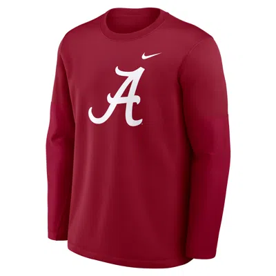 Nike Alabama Sideline Coach  Men's Therma-fit College Long-sleeve T-shirt In Red