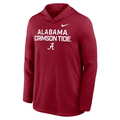 Nike Alabama Sideline  Men's Dri-fit College Long-sleeve Hooded Top In Red