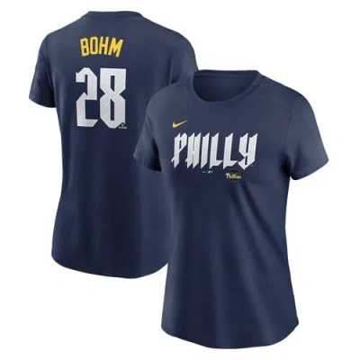 Nike Alec Bohm Navy Philadelphia Phillies City Connect Fuse Name & Number T-shirt