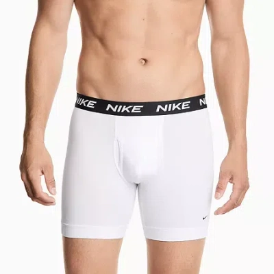 Nike All Day Cotton Stretch Mens 3 Pack Boxer Briefs Ke1310-001 In White