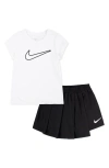 Nike Toddler Girls 2-piece All Day Play Skort Set In Black/white