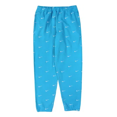 Pre-owned Nike All Over Swoosh Logo Pants In Blue