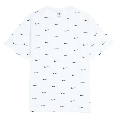 Pre-owned Nike All Over Swoosh Logo T-shirt In White