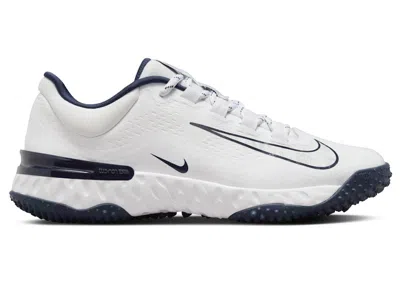Pre-owned Nike Alpha Huarache Elite 4 Turf Pure Platinum (women's) Sneakers In White/midnight Navy Blue In Multi